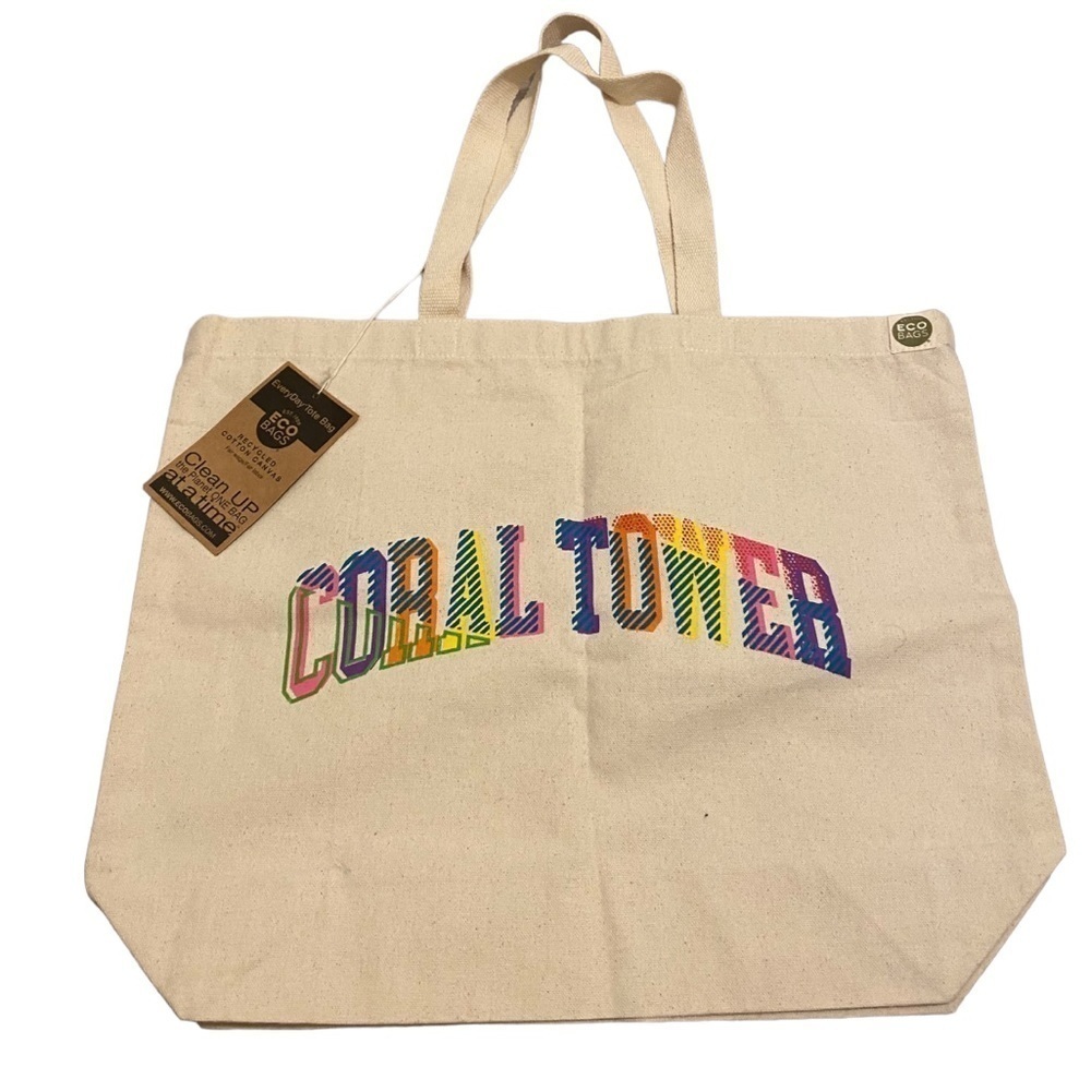 Eco bags . Reusable cotton bag CORAL TOWER. New.